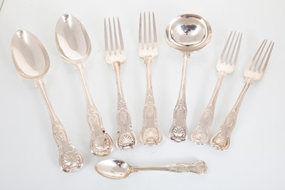 Lot 106 - COMPOSITE SUITE OF VICTORIAN SILVER FLATWARE