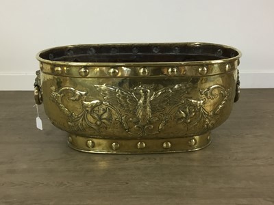 Lot 533 - VICTORIAN BRASS TWIN HANDLED COAL BUCKET