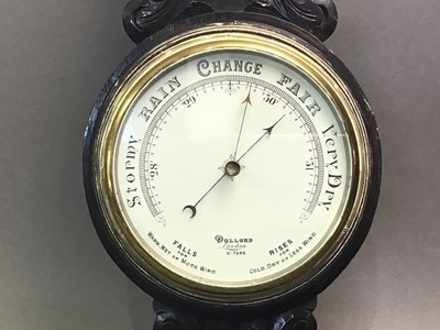 Lot 534 - STAINED OAK BAROMETER