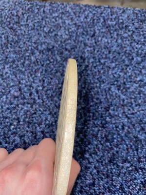 Lot 1197 - CHINESE PALE CELADON JADE BI PLAQUE