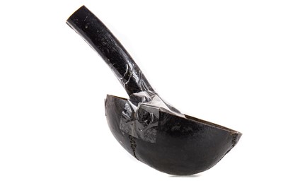 Lot 52 - BLACK PAINTED CRANIUM AND FEMUR BONE