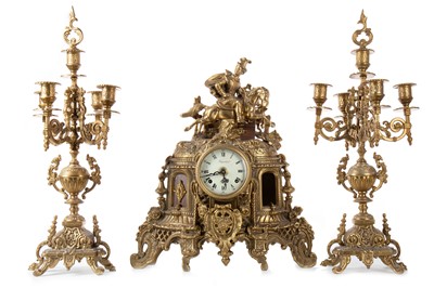 Lot 607 - IMPERIAL, REPRODUCTION CLOCK GARNITURE