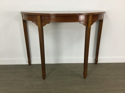 Lot 578 - REPRODUCTION DEMI LUNE TABLE