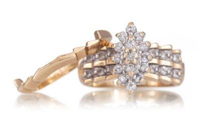 Lot 754 - DIAMOND CLUSTER RING AND SHAPE TO FIT BAND