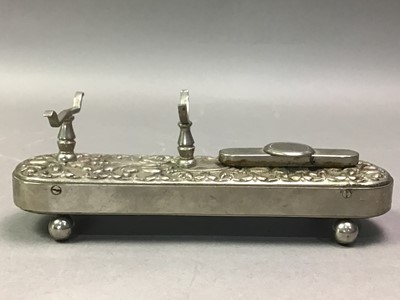 Lot 666 - SILVER PLATED CURLING IRON STAND