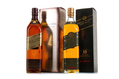 Lot 67 - JOHNNIE WALKER 18 YEAR OLD GOLD LABEL CENTENARY AND 15 YEAR OLD PURE MALT
