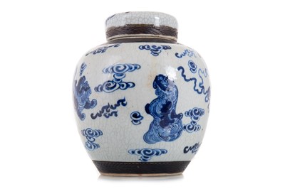 Lot 1211 - CHINESE BLUE AND WHITE GINGER JAR