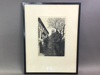 Lot 132a - JACOBEAN'S WALK, CLIFFORD'S INN, AN ETCHING BY R M C LEEPER