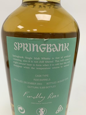 Lot 10 - SPRINGBANK 2003 15 YEAR OLD RUM WOOD