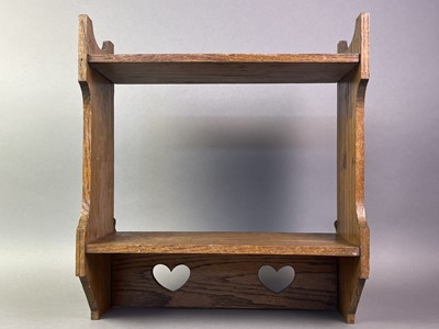 Lot 442 - ARTS & CRAFTS OAK HANGING SHELF