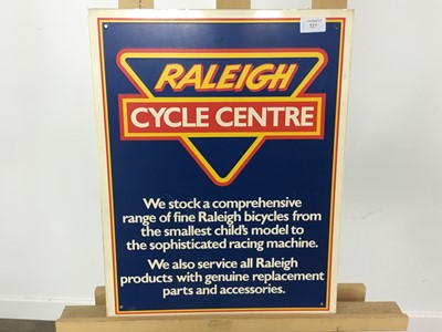 Lot 727 - RALEIGH CYCLES TIN SIGN