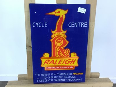 Lot 727 - RALEIGH CYCLES TIN SIGN