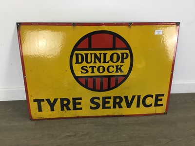 Lot 753 - ORIGINAL DUNLOP STOCK TYRE SERVICE ENAMEL ADVERTISING SIGN