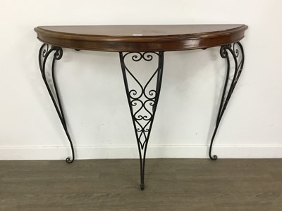 Lot 729 - MAHOGANY DEMI LUNE HALL TABLE