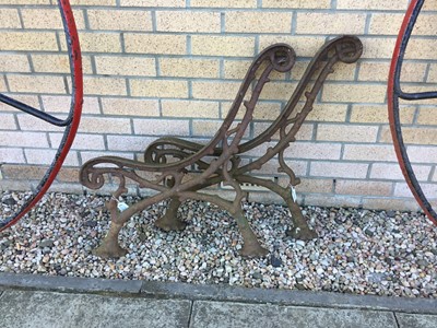 Lot 50A - PAIR OF VICTORIAN CAST IRON BENCH ENDS