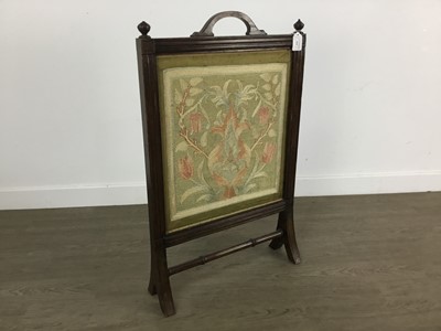 Lot 454 - MAY MORRIS FOR MORRIS & CO, ARTS & CRAFTS EMBROIDERED FIRE SCREEN