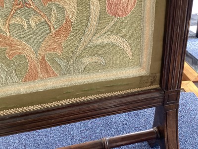 Lot 454 - MAY MORRIS FOR MORRIS & CO, ARTS & CRAFTS EMBROIDERED FIRE SCREEN