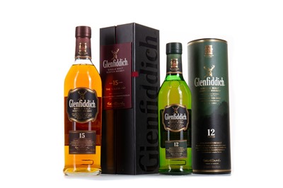 Lot 120 - GLENFIDDICH 15 YEAR OLD SOLERA VAT AND 12 YEAR OLD 35CL