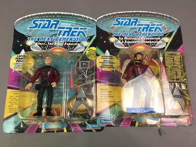 Lot 131 - STAR TREK, THREE NEXT GENERATION FIGURES BY BANDAI