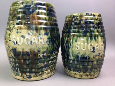 Lot 132 - TWO SUGAR SLIPWARE JARS