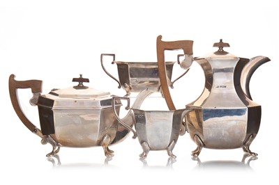 Lot 135 - GEORGE V SILVER FOUR-PIECE TEA SERVICE