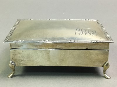 Lot 164 - SMALL SILVER JEWELLERY BOX