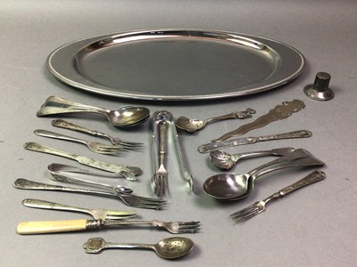 Lot 125 - SILVER PLATED ENTREE DISH AND PLATTER