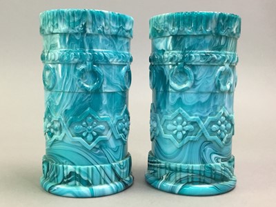 Lot 49 - PAIR OF GLASS VASES