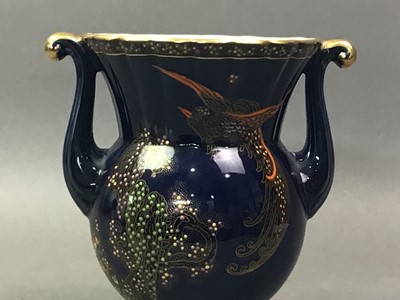 Lot 198 - CROWN DEVON TWIN HANDLED VASE