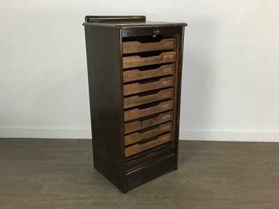 Lot 184 - OAK TAMBOUR FRONT FILING CABINET