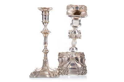 Lot 142 - PAIR OF EDWARDIAN SILVER CANDLESTICKS