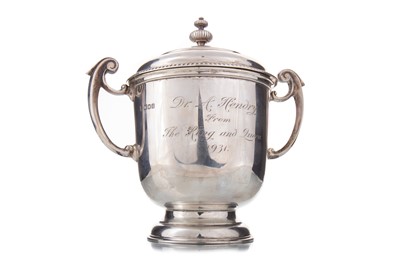 Lot 145 - ROYAL INTEREST, GEORGE V SILVER PRESENTATION PORRINGER AND COVER