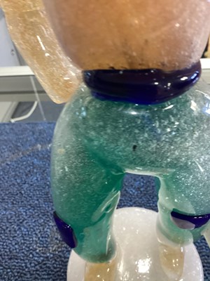 Lot 796 - FULVIO BIANCONI (ITALIAN, 1915-96) FOR VENINI, PAIR OF MURANO GLASS FIGURES