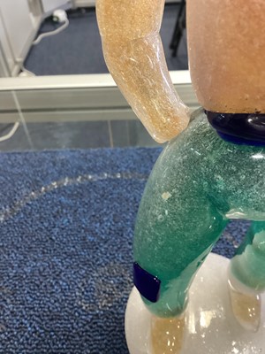 Lot 796 - FULVIO BIANCONI (ITALIAN, 1915-96) FOR VENINI, PAIR OF MURANO GLASS FIGURES