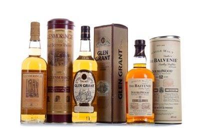 Lot 137 - GLENMORANGIE 10 YEAR OLD, GLEN GRANT 10 YEAR OLD AND BALVENIE 12 YEAR OLD DOUBLEWOOD