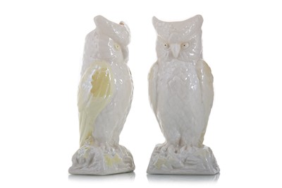 Lot 463 - BELLEEK, PAIR OF LUSTRE GLAZED PORCELIAN SPILL VASES