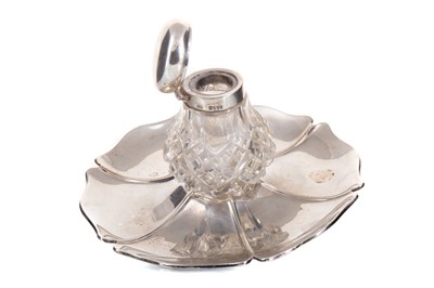 Lot 147 - VICTORIAN SILVER AND CUT GLASS INKSTAND