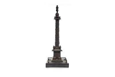 Lot 758 - GRAND TOUR CAST BRONZE DESK WEIGHT MODELLED AS THE VENDOME COLUMN