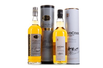 Lot 154 - GLENCADAM ORIGIN 1825 AND ANCNOC 12 YEAR OLD