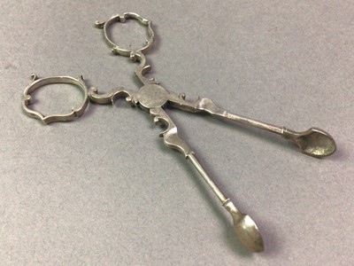 Lot 215 - PAIR OF LATE GEORGIAN SILVER TEA TONGS