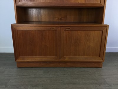 Lot 219 - MID CENTURY DYRLAND TEAK WALL DISPLAY UNIT