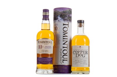Lot 222 - TOMINTOUL 10 YEAR OLD AND COPPER DOG