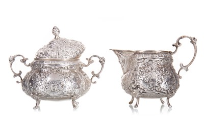 Lot 22 - LATVIAN SILVER SUGAR BOWL AND CREAM JUG