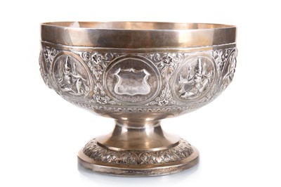 Lot 1238 - INDO-PERSIAN WHITE METAL PEDESTAL BOWL