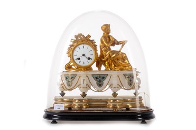 Lot 608 - FRENCH ONYX MANTEL CLOCK