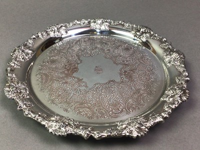 Lot 286 - TWO VICTORIAN PLATED SALVERS AND OTHERS