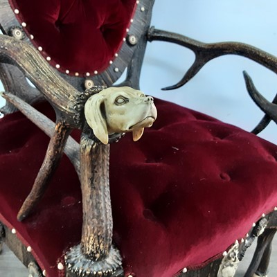 Lot 764 - VICTORIAN ANTLER 'THRONE' CHAIR