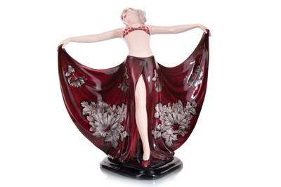 Lot 490 - JOSEF LORENZL (AUSTRIAN, 1892-1950) FOR GOLDSCHEIDER, ART DECO PORCELAIN FIGURE OF A DANCER