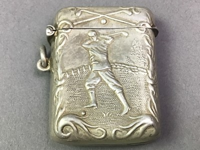 Lot 340 - GOLFING INTEREST, AMERICAN SILVER VESTA CASE