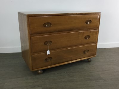 Lot 507 - ERCOL, PAIR OF WINDSOR MODEL 484 ELM CHESTS OF DRAWERS